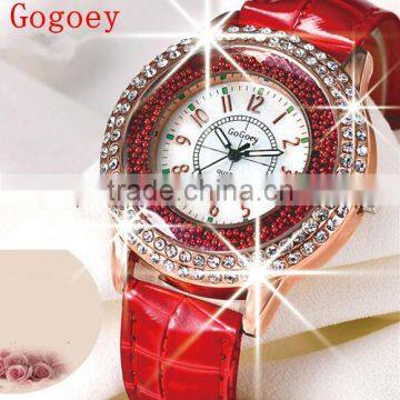 Hot PU Leather strap GoGoey watch women rhinestone watches for women dress watch casual clock