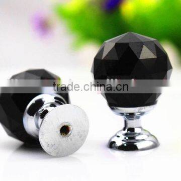 Black Round Diamond Ball Crystal Furniture Handle For Wedding Decoration