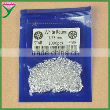 factory wholesale 1.75mm aaaaa quality round white cubic zirconia gemstone prices