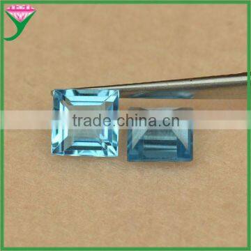 wholesale price loose Square step cut natural blue topaz cut stone