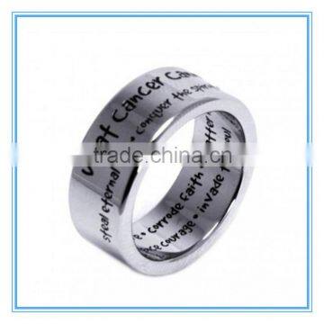 Inspirational Stainless Steel Ring "What Cancer Cannot Do"