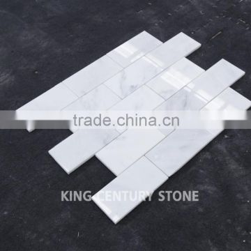 cheap polishd mosaic marble brick look floor tile for bathroom