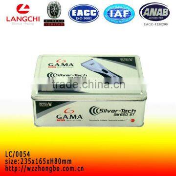 Decorative rectangular tin box manufacturer for shavors