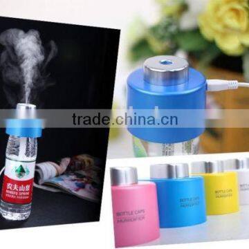 USB LED Light Mini Caps Humidifier Air Diffuser Mist Maker W/ Water Bottle