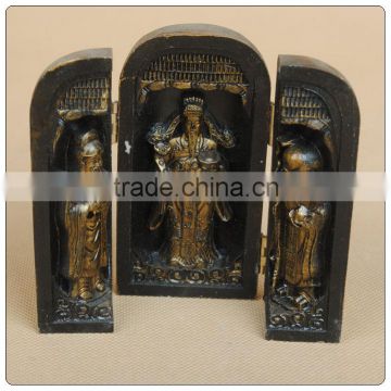 Antique chinese resin figurines three wise fuk luk sau ,antique buddha for sale