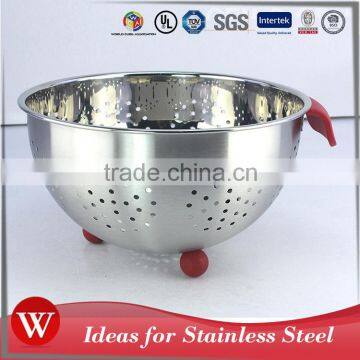 3qt/5qt Silicone handle Fruit Basket colander stainless steel