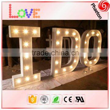 Outdoor fairground led lights up marquee letter