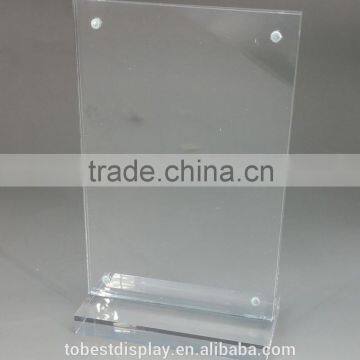 elegant custom clear desktop acrylic sign holders 8.5 x 11,acrylic menu holder manufacturer with magnet