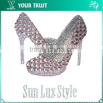 Office Lady High Heel Sun Lus Stytle Hot Fix Motif Iron On Rhinestone Transfer