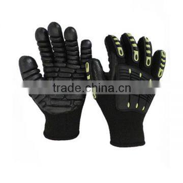 Black Foam Rubber TPR Back Protection Safety Work Gloves