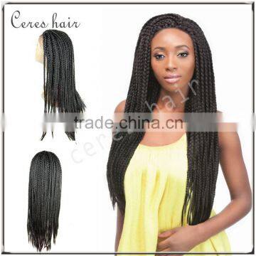 synthetic lace front box braid wig for black woman