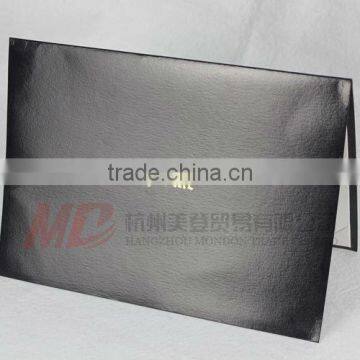 Black Paper Diploma Folder With Four Satin Corners Golden Stamping Logo-Tent Style