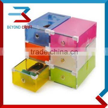 GOOD price stackable clear plastic transparent shoe box with frame