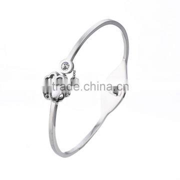 Classical Design Four Clover Diamond Stainles Steel Bangle photo-4