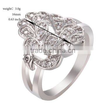 Sparkling Women Luxury Phoenix Shape Inlay Rhinestone Ring for Banquet Girlfriend Gift photo-4