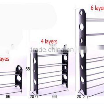 6 tier folding wall mounted metal shoe rack