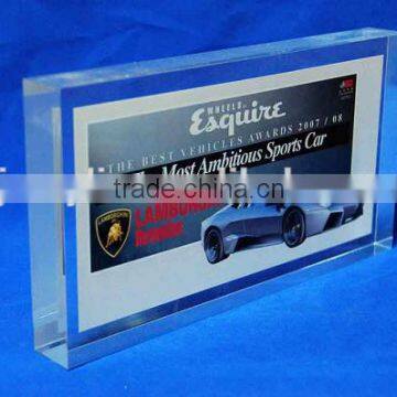 Customized acrylic business card paperweight