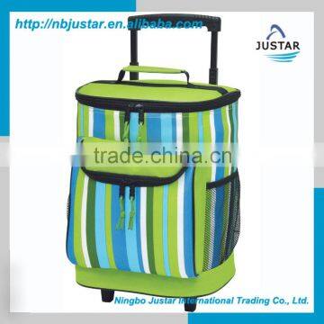 2016 Hot-selling 40 Cans Trolley Insulated Collapsible Rolling Cooler for Outdoor Picnic