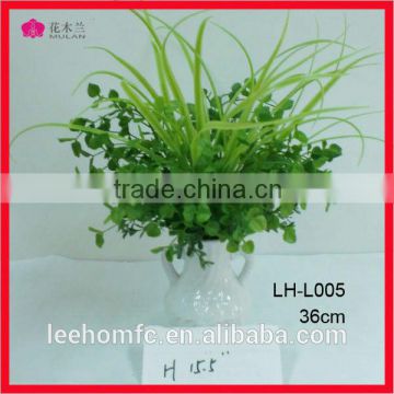 artificial grass in ceramic pot for garden