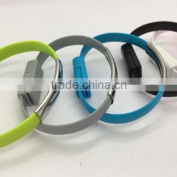 New style Portable wrist Bracelet sync charging Micro USB Data charger Cable For samsung