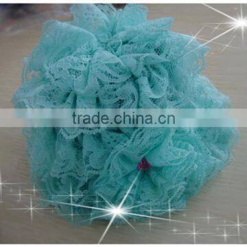 hot sale ruffle girls lace baby hats royal blue ruffle lace flower baby girl hats