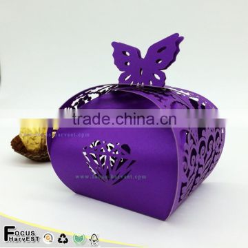 C341 Laser cut butterfly birthday decoration items wedding favor candy box favors gift box with ribbon                        
                                                Quality Choice