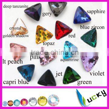 A+ Quality Factory price Triangle shape fancy crystal strass point back sew on rhinestones can be with/without claw settings