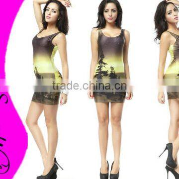 Autumn galax dresses women, digital space print Yellow Sky dresses