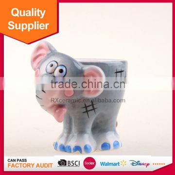 3D handpainted animal elephant shape ceramic eggcup