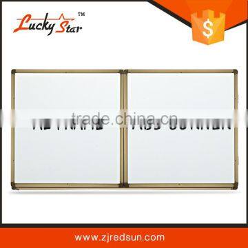 2015zhejiang redsun wall mounted folding spine white board