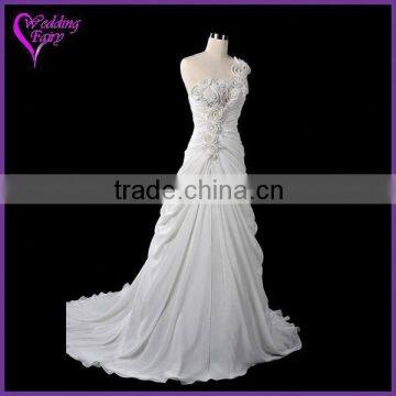 TOP SELLING!!! OEM Factory Custom Design satin pleated bridal dress