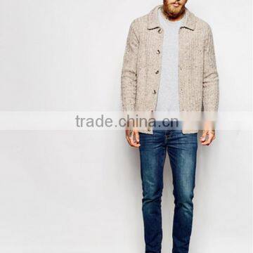 new design Men's fashion shawl collar button cardigan sweater