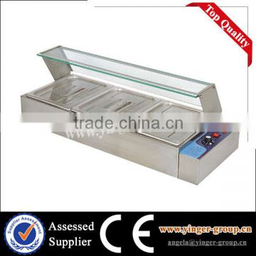 commercial stainless steel counter table top gas bain marie machine