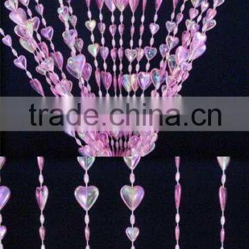 pink heart shape crystal curtain