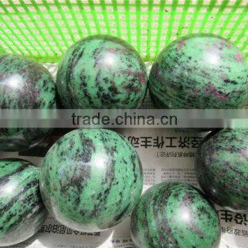 2015 Factory direct customed natural ruby zoisite ball sphere