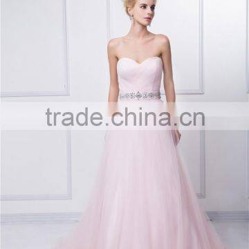 Hotsale A-line Sweetheart Neckline Design Used Organza Fabric With a Beautiful Sash Bridal/bridalmaid Dress photo-5