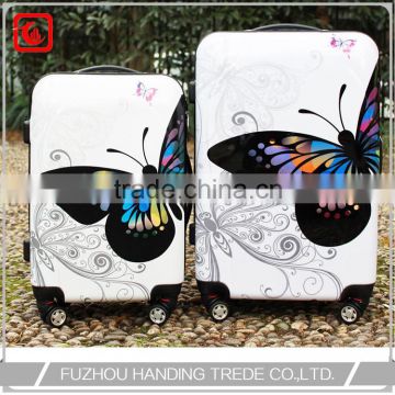 3 pc abs closeout personalize trolley butterfly luggage set