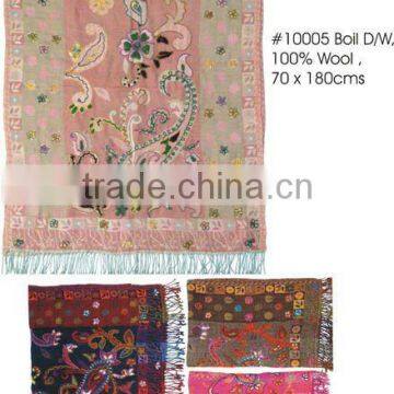 DESIGNER BOILED WOOL SHAWLS WITH EMBROIDERY