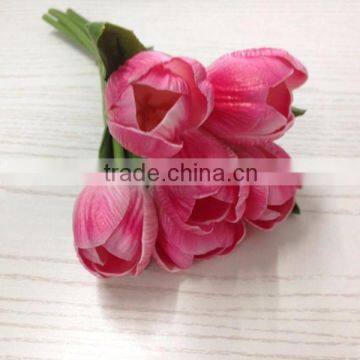 PU 6 head tulip bouquet fabric tulip flowers handmade artificial tulip flowers
