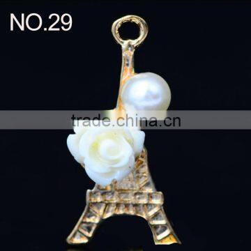 tower flower and pearl embellishment pendant garment trimmings