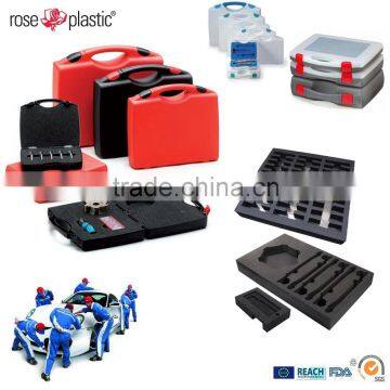 Plastic handheld kit packaging with handle logo printing and foam customizationRCEL