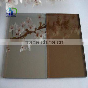 living room decorative gold reflective glass gold mirror coating glass 6mm reflective glass door