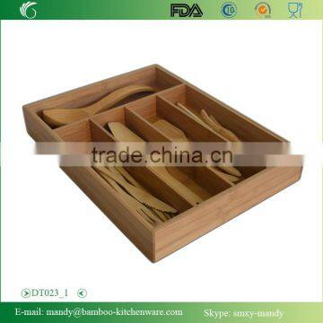 Solid Bamboo Tray With 5 Compartments photo-2