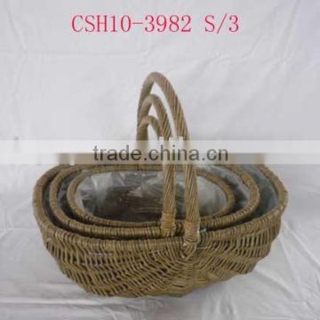 new style of willow unpeeled basket