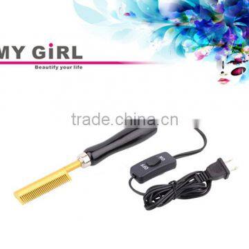 2016 MY GIRL Professional copper hair styling performance electric hair straightening comb