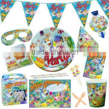 thirteen-piece Kids birthday party decorations and supplies-little mermaid birthday party supplies