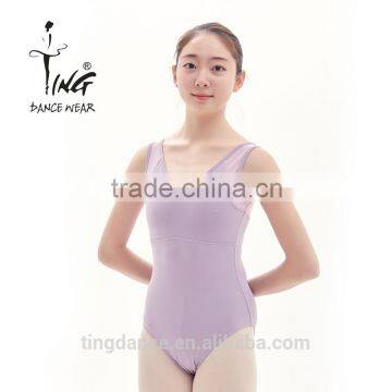 2015 latest high quality women tank cotton leotard with mesh on the back