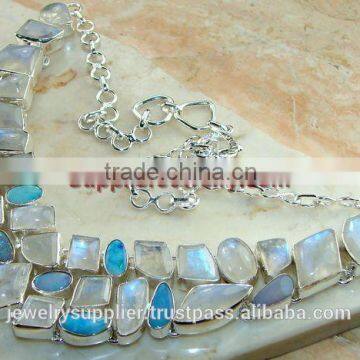 Sterling Silver Jewelry Wholesale Necklaces With Topaz Indian Jewellery Necklaces