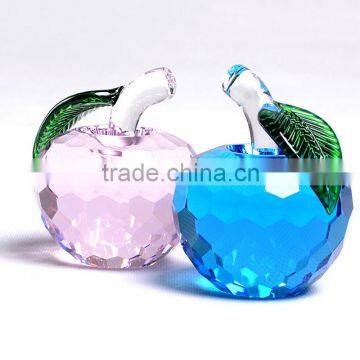 faceted crystal apple in carving craft,crystal apple craft