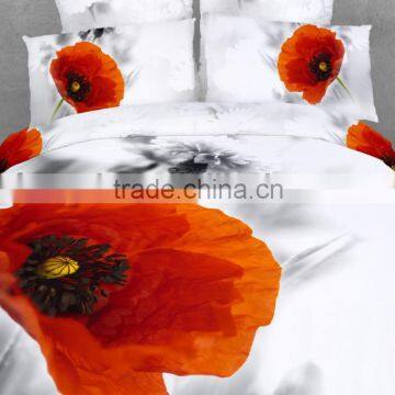 2014 3d new flower design, reactive printed 100% cotton comforter wholesale 4pcs bedding set